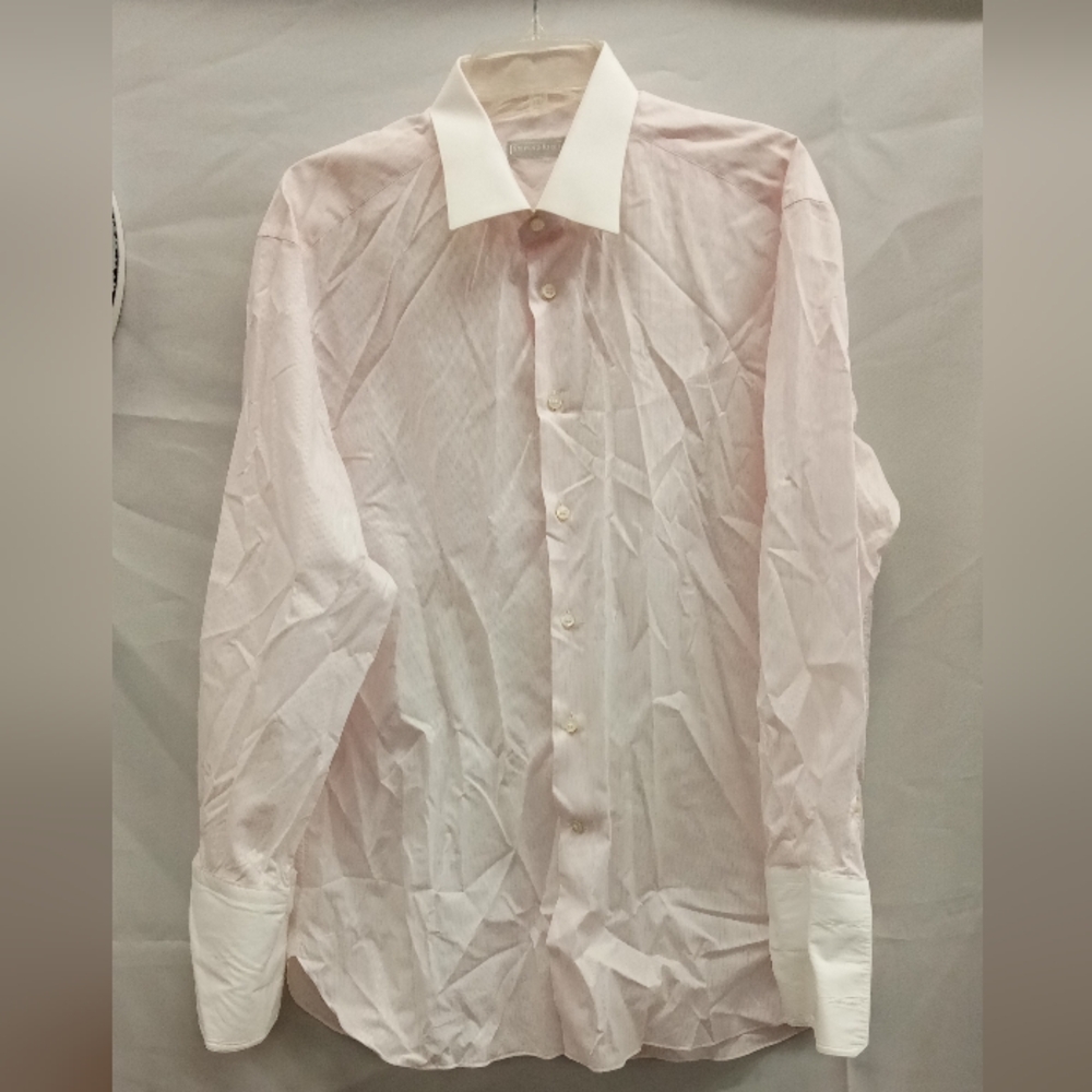 Stefano Ricci Pink and White Dress Shirt